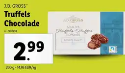 Lidl J.D. GROSS* Truffels Chocolade aanbieding