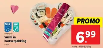 Lidl FOR YOU' Sushi in hartverpakking aanbieding