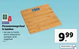 Lidl Personenweegschaal in bamboe aanbieding