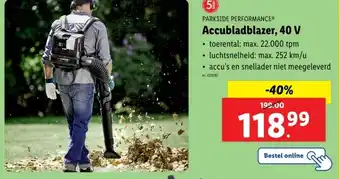 Lidl Accubladblazer, 40 V aanbieding