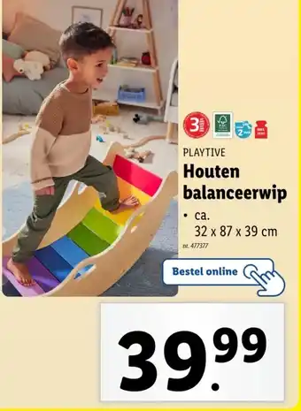 Lidl PLAYTIVE Houten balanceerwip aanbieding