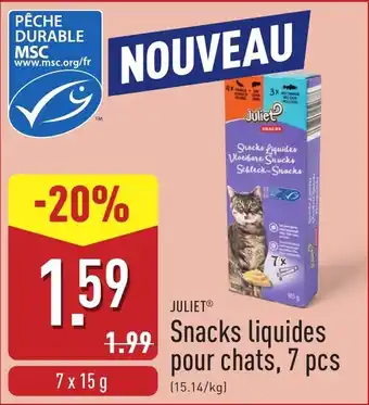 ALDI Snacks liquides pour chats aanbieding