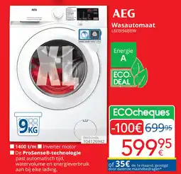 Eldi AEG Wasautomaat L6FB194BBW aanbieding