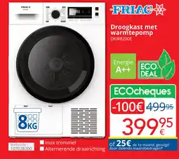 Eldi Friac droogkast met warmtepomp DKW8200E aanbieding