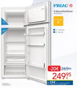 Eldi Friac 2-deurskoelkast KK2519/2D aanbieding