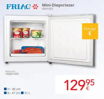 Eldi Friac mini-diepvriezer VDV1055 aanbieding