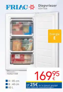 Eldi Friac diepvriezer VDV1508 aanbieding