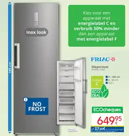 Eldi Friac diepvriezer VDV5812 IXNF aanbieding