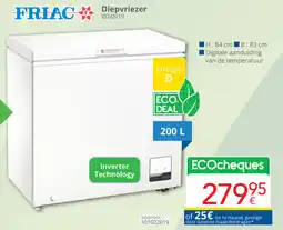 Eldi Friac diepvriezer BDV2019 aanbieding