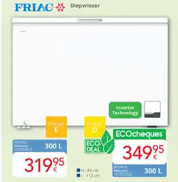 Eldi Friac diepvriezer BDV3022 aanbieding