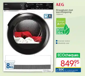 Eldi AEG droogkast met warmtepomp TR88A64C aanbieding