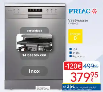 Eldi Friac vaatwasser VW3000L aanbieding