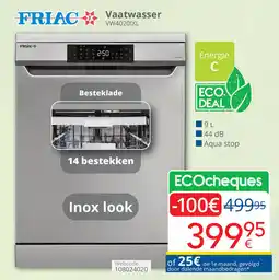 Eldi Friac vaatwasser VW40201XL aanbieding