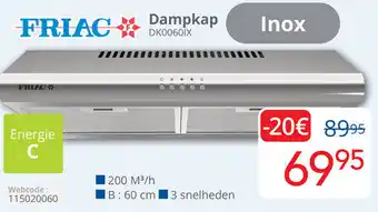 Eldi Friac dampkap DK0060IX aanbieding