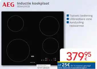 Eldi AEG Inductie kookplaat IBS64200CB aanbieding