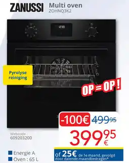 Eldi Zanussi multi oven ZOHNQ3K2 aanbieding