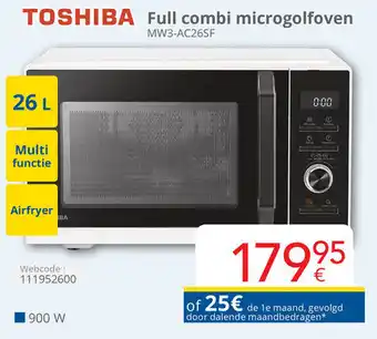 Eldi Toshiba full combi microgolfoven MW3-AC26SF aanbieding