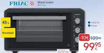 Eldi Friac maxi-oven MO1146 aanbieding