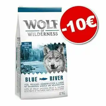Zooplus € 10,- korting op 12 kg Wolf of Wilderness Droogvoer Rough Storms - Eend aanbieding