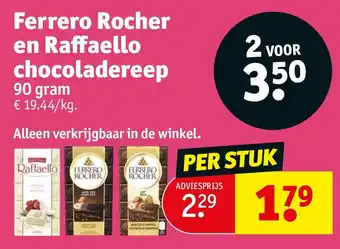 Kruidvat Ferrero Rocher en Raffaello chocoladereep aanbieding