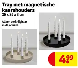 Tray met magnetische kaarshouders