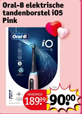 Kruidvat Oral-B elektrische tandenborstel iO5 Pink aanbieding