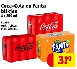 Kruidvat Coca-Cola en Fanta blikjes aanbieding