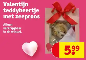 Kruidvat Valentijn teddybeertje met zeeproos aanbieding