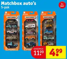 Kruidvat Matchbox auto’s aanbieding