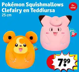 Kruidvat Pokémon Squishmallows Clefairy en Teddiursa aanbieding