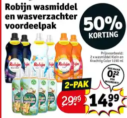 Kruidvat Robijn wasmiddel en wasverzachter voordeelpak aanbieding