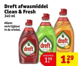 Kruidvat Dreft afwasmiddel Clean & Fresh aanbieding