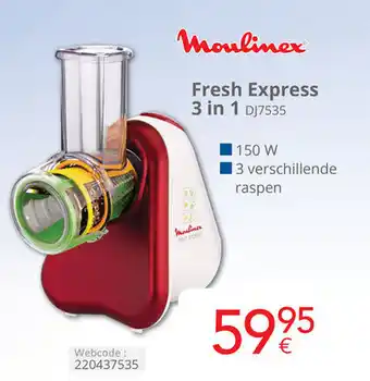 Eldi Moulinex Fresh Express 3 in 1 DJ7535 aanbieding