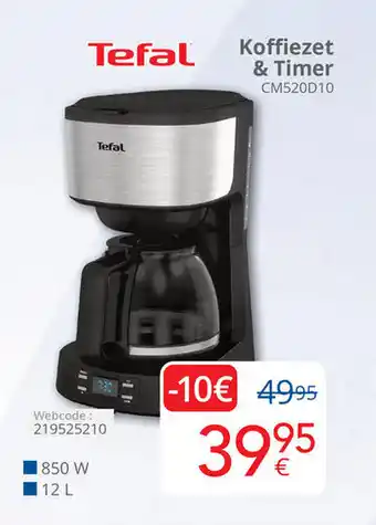 Eldi Tefal Koffiezet & Timer CM520D10 aanbieding