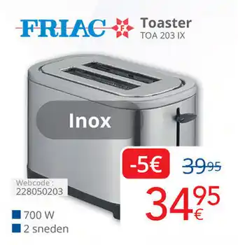 Eldi Friac Toaster TOA 203 IX aanbieding