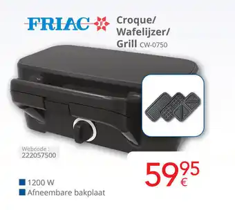 Eldi Friac Croque Wafelijzer Grill CW 0750 aanbieding