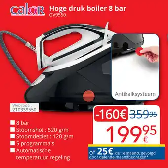 Eldi Calor Hoge druk boiler 8 bar GV9550 aanbieding