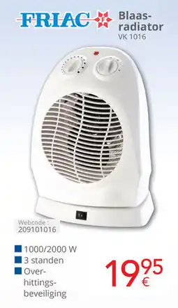 Eldi Friac Blaasradiator VK 1016 aanbieding