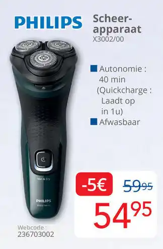 Eldi Philips Scheerapparaat X3002/00 aanbieding