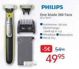 Eldi Philips One blade 360 Face QP2734/31 aanbieding