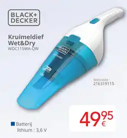 Eldi Black+decker Kruimeldief Wet&Dry WDC115WA QW aanbieding