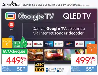 Eldi Smart tech smart google ultra  HD QLED TV aanbieding