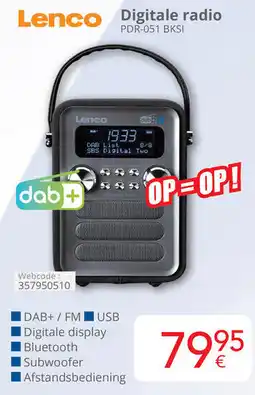 Eldi Lenco Digitale radio PDR 051 BKSI aanbieding