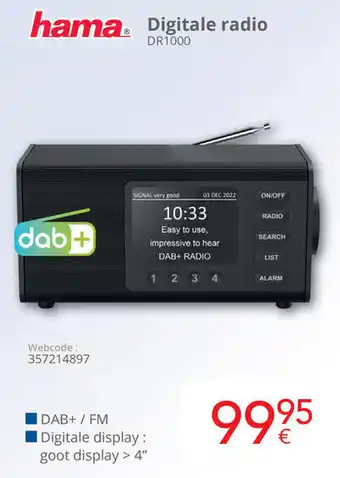 Eldi Hama Digitale radio DR1000 aanbieding