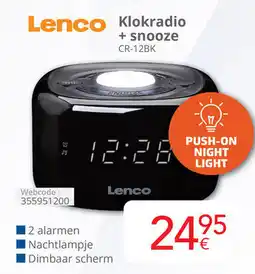 Eldi Lenco Klokradio + snooze CR 12BK aanbieding