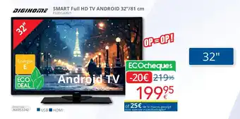 Eldi SMART Full HD TV ANDROID 32’’/81 cm F32DGA30/1 aanbieding