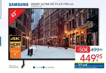 Eldi Samsung SMART ULTRA HD TV 43’’/109 cm UE43DU7190 aanbieding