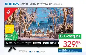 Eldi Philips SMART Full HD TV 40’’/102 cm 40PFS6009/12 aanbieding