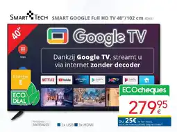 Eldi SMART GOOGLE Full HD TV 40’’/102 cm 40VA1 aanbieding