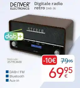 Eldi Digitale radio retro DAB-36 aanbieding